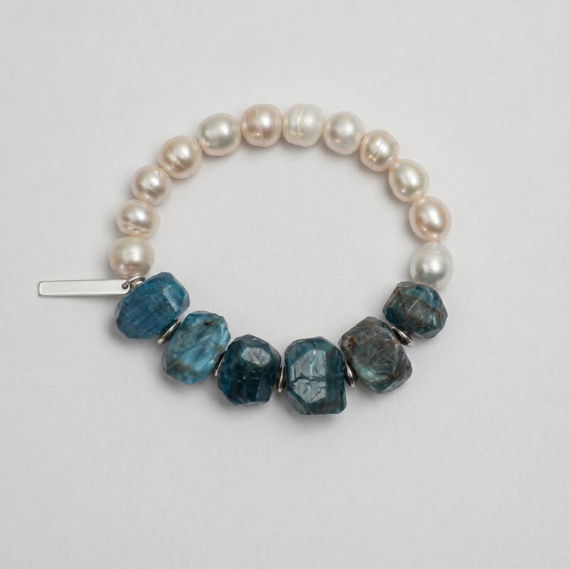 Blue Apatite & Pearl Bracelet