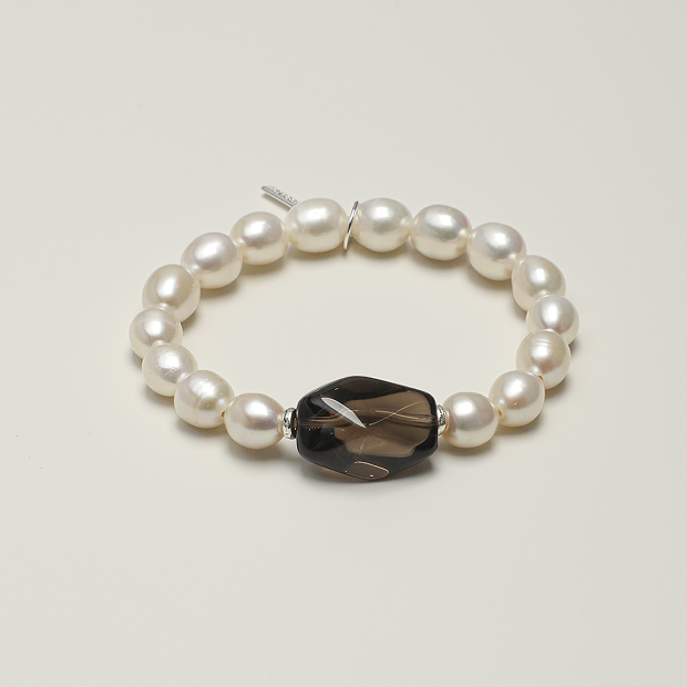 Smoky Quartz & Pearl Bracelet