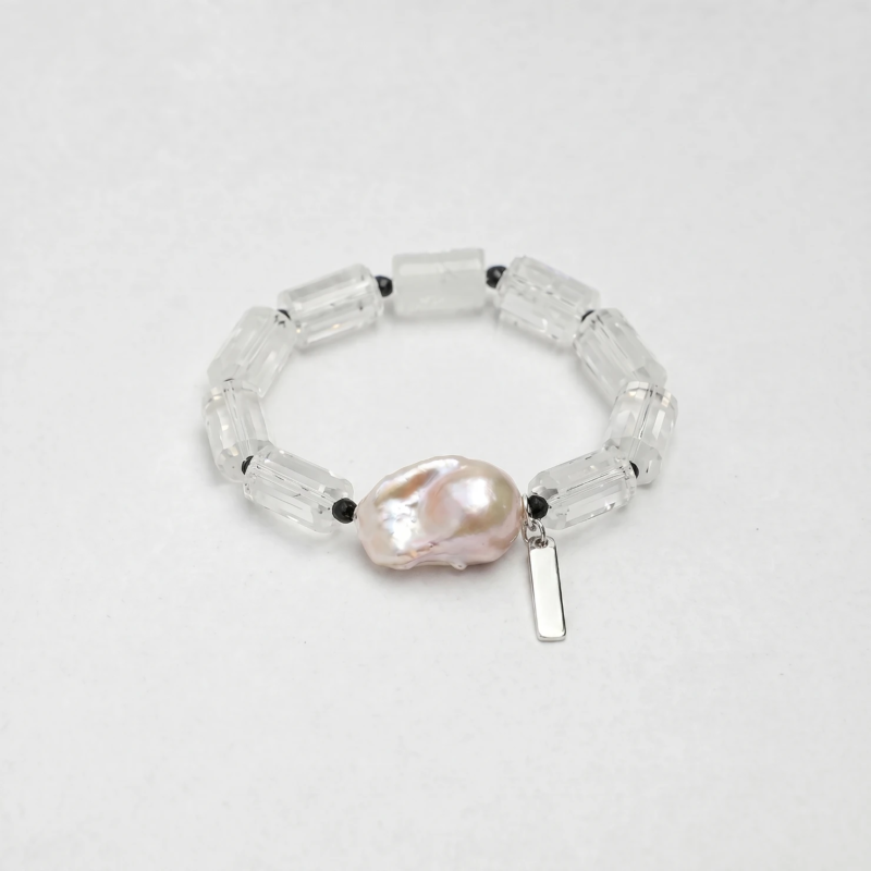 050_PS2508025_ORIGINAL_UNCOMPRESSED Clear Quartz, Tourmaline & Pearl Bracelet