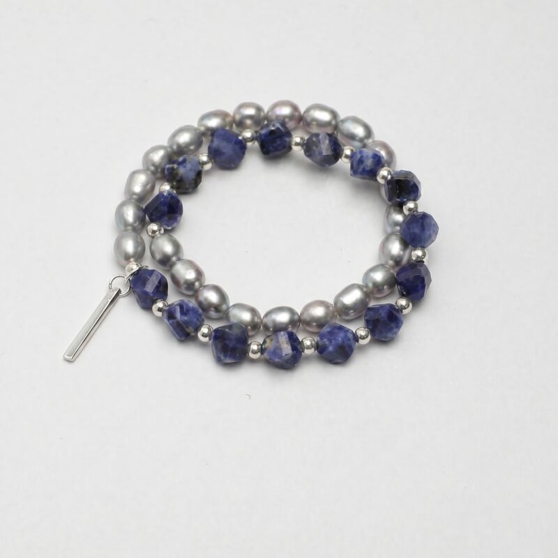 059_PS2508035_ORIGINAL_UNCOMPRESSED Double-Strand Blue-Veined Stone & Pearl Bracelet