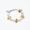 Yellow Quartz & Cultured Pearl Bracelet photographed on a pale background