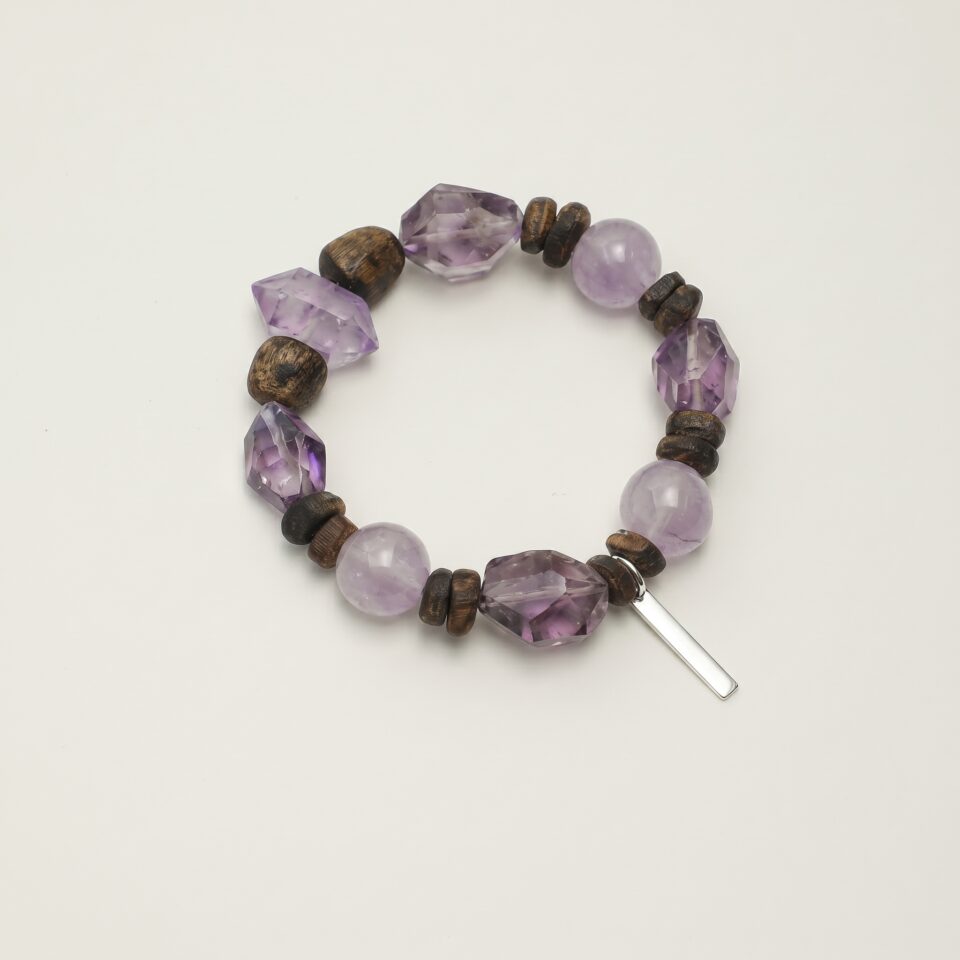 Amethyst Bracelet photographed on a pale background