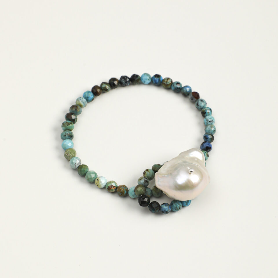 Phoenix Stone & Cultured Pearl Bracelet photographed on a pale background