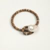 Wood-Grain Stone & Pearl Bracelet - primary image Wood-Grain Stone & Cultured Pearl Bracelet photographed on a pale background