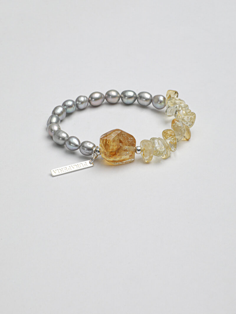 Aura & Qi detail 1J7A0019 Original detail view of Citrine & Cultured Pearl Bracelet