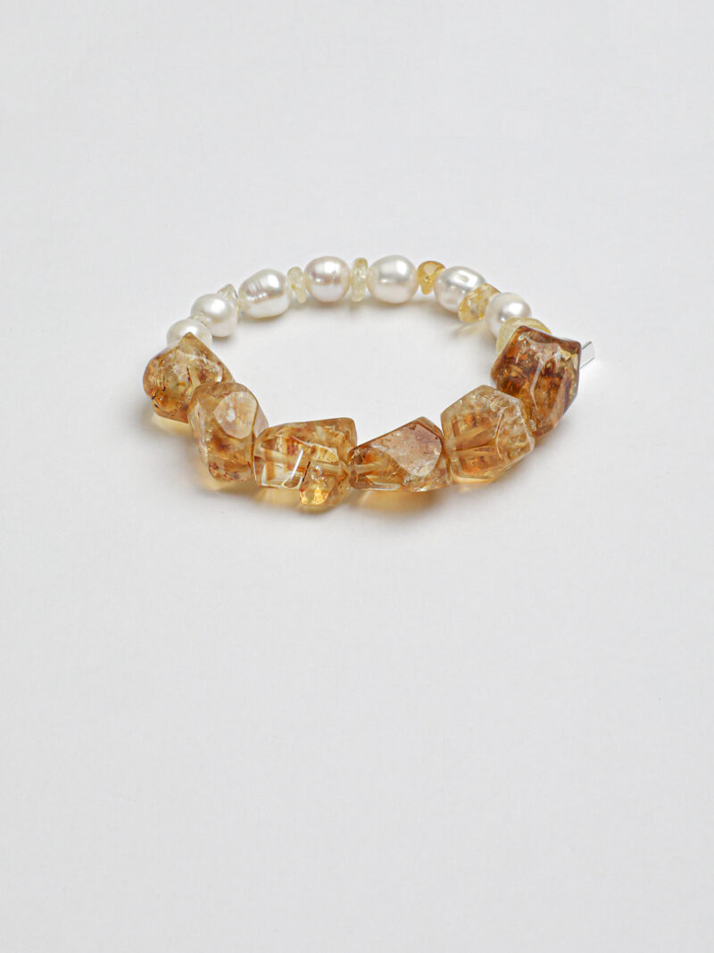 Aura & Qi detail 1J7A0035 Original detail view of Citrine & Cultured Pearl Bracelet