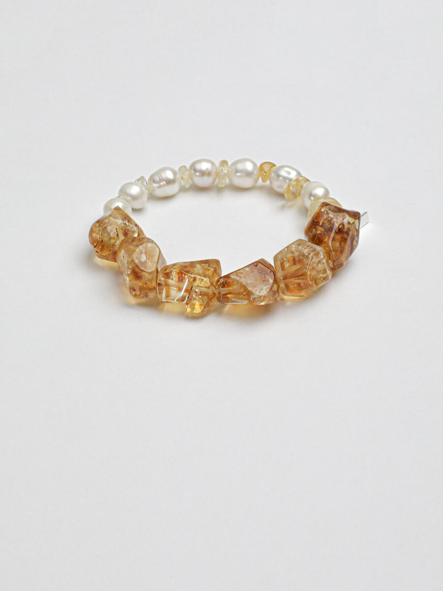 Original detail view of Citrine & Pearl Bracelet