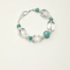 Aura & Qi detail 1J7A0292 Original detail view of Clear Quartz, Amazonite & Cultured Pearl Bracelet