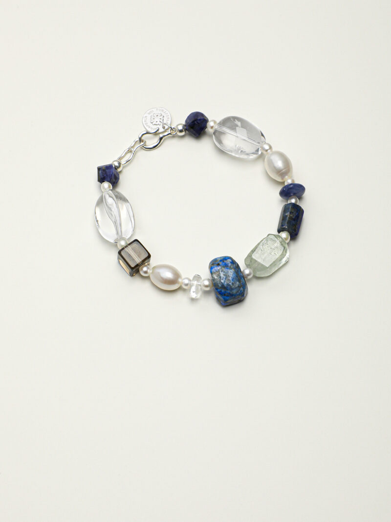 Original detail view of Clear Quartz, Smoky Quartz, Amethyst & Cultured Pearl Bracelet