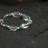 Aura & Qi detail 1J7A0869 Original detail view of Clear Quartz, Amazonite & Cultured Pearl Bracelet