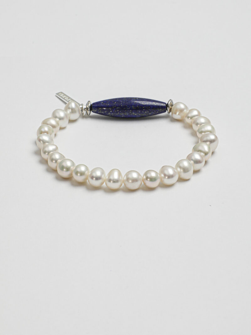 Original detail view of Lapis Lazuli & Cultured Pearl Bracelet