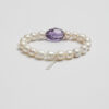 Aura & Qi detail 1J7A0945 Original detail view of Amethyst & Cultured Pearl Bracelet