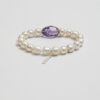 Aura & Qi detail 1J7A0945 Original detail view of Amethyst & Cultured Pearl Bracelet