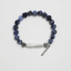 Original detail view of Blue-Veined Stone & Cultured Pearl Bracelet