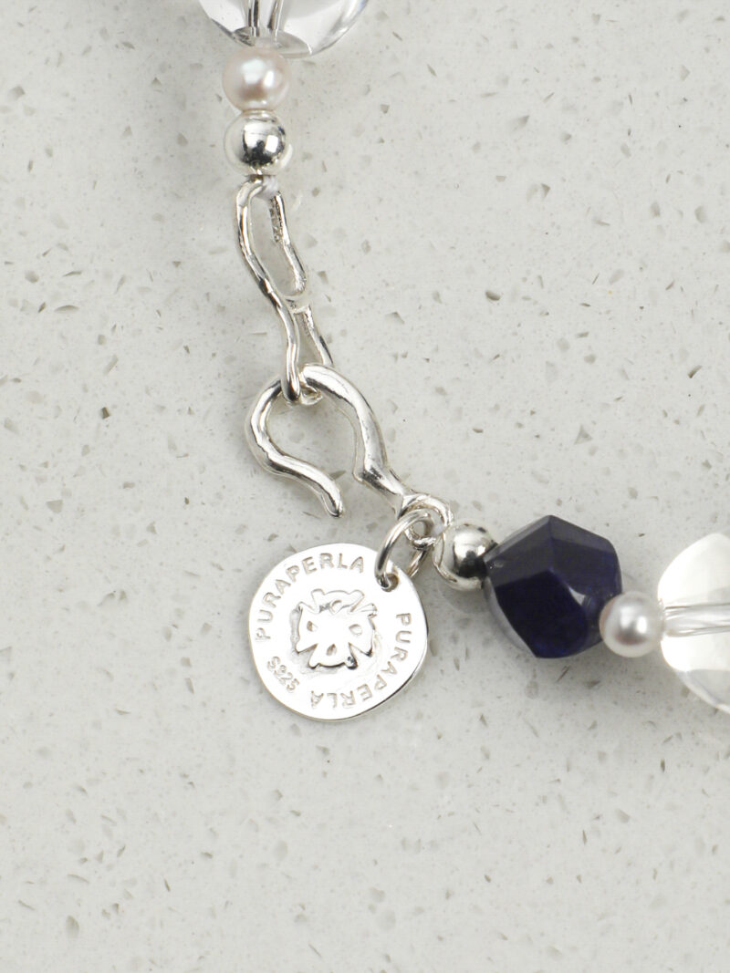 Original detail view of Clear Quartz, Smoky Quartz, Amethyst & Cultured Pearl Bracelet