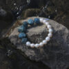 Original detail view of Blue Apatite & Cultured Pearl Bracelet