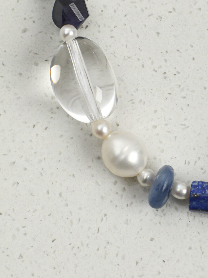 Original detail view of Clear Quartz, Smoky Quartz, Amethyst & Cultured Pearl Bracelet