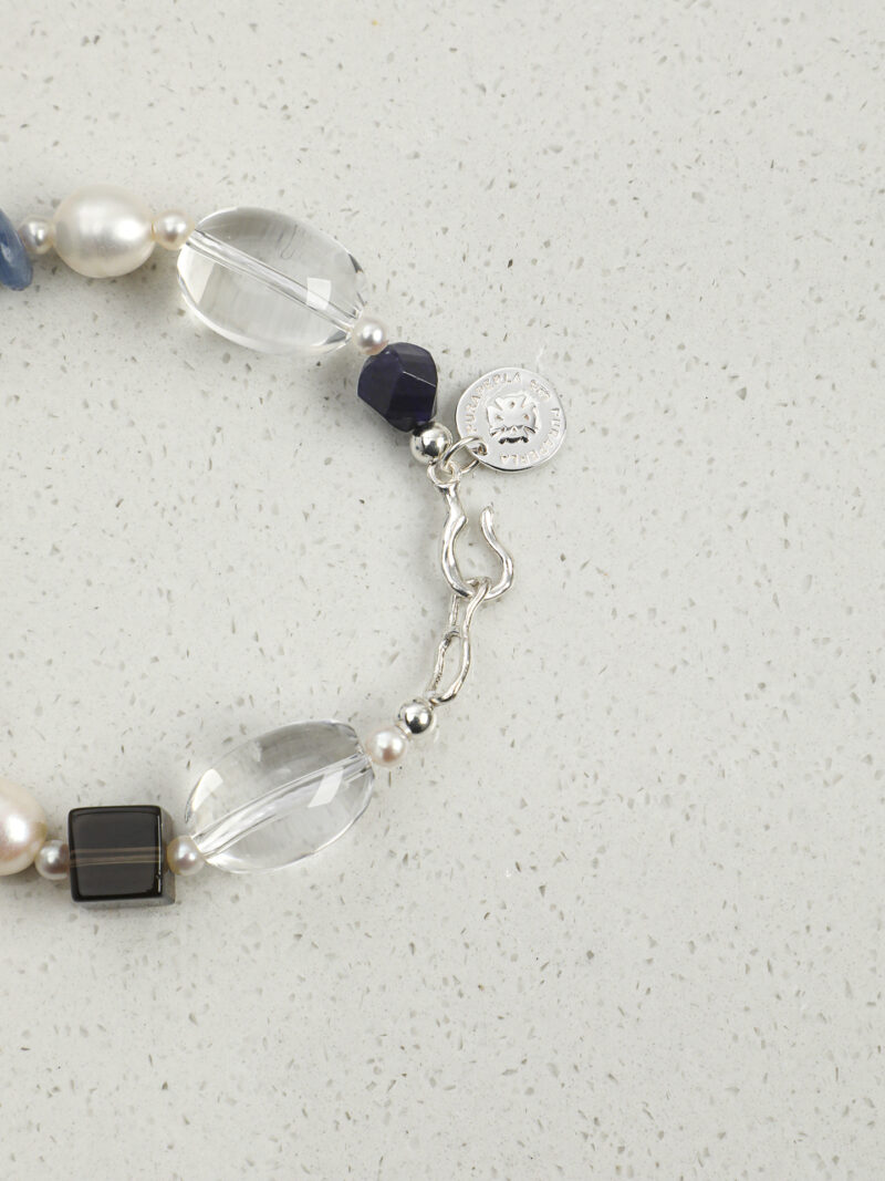 Original detail view of Clear Quartz, Smoky Quartz, Amethyst & Cultured Pearl Bracelet
