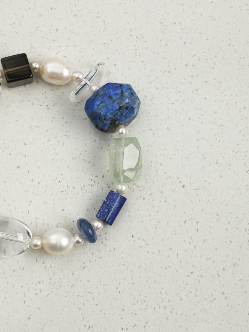 Original detail view of Clear Quartz, Smoky Quartz, Amethyst & Cultured Pearl Bracelet