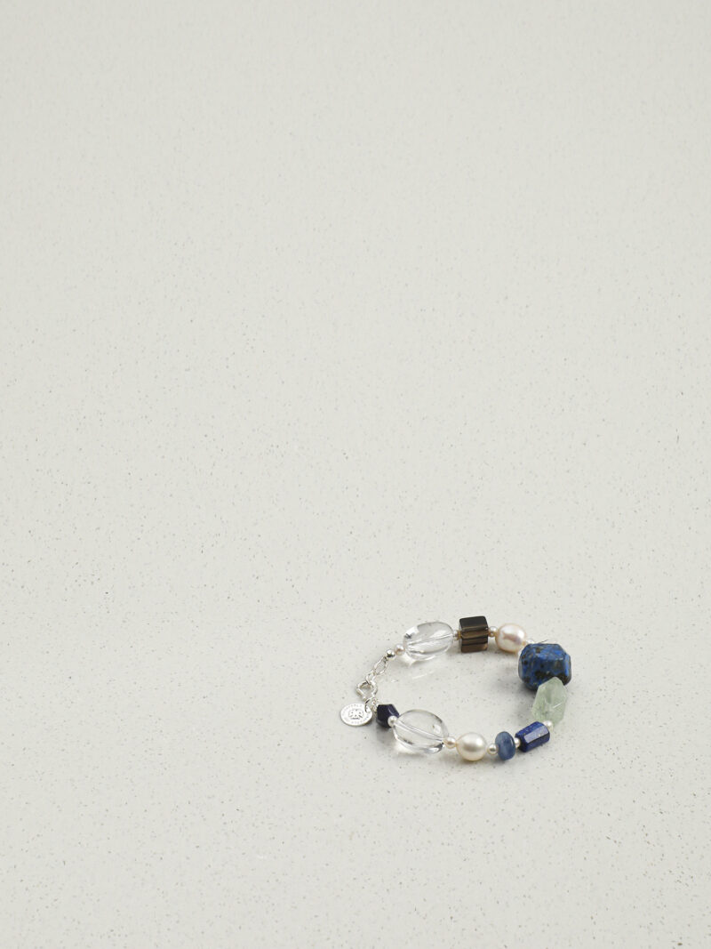 Original detail view of Clear Quartz, Smoky Quartz, Amethyst & Cultured Pearl Bracelet