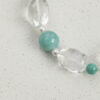 Aura & Qi detail 1J7A0995 Original detail view of Clear Quartz, Amazonite & Cultured Pearl Bracelet