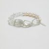 Original detail view of Clear Quartz, Green Crystal & Cultured Pearl Bracelet