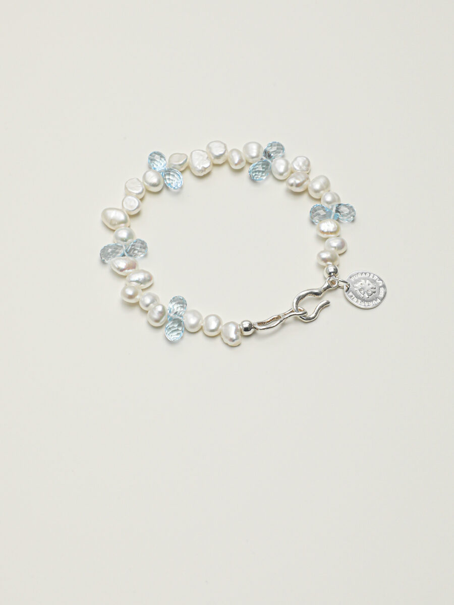 Original detail view of Topaz & Pearl Bracelet