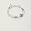 Original detail view of Clear Quartz, Blue Stone & Cultured Pearl Bracelet