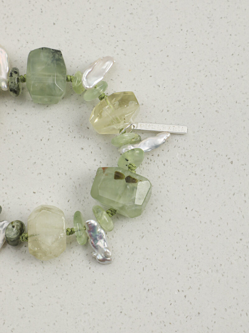 Original detail view of Citrine, Prehnite & Cultured Pearl Bracelet