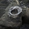 Aura & Qi detail 1J7A1366 Original detail view of Clear Quartz & Cultured Pearl Bracelet