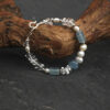 Original detail view of Clear Quartz, Blue Stone & Cultured Pearl Bracelet