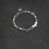 Original detail view of Clear Quartz, Blue Stone & Cultured Pearl Bracelet