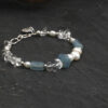 Original detail view of Clear Quartz, Blue Stone & Cultured Pearl Bracelet