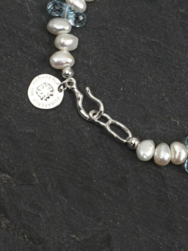 Original detail view of Topaz & Cultured Pearl Bracelet