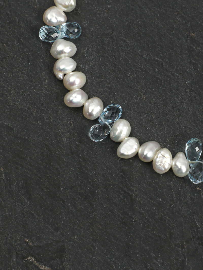 Original detail view of Topaz & Cultured Pearl Bracelet