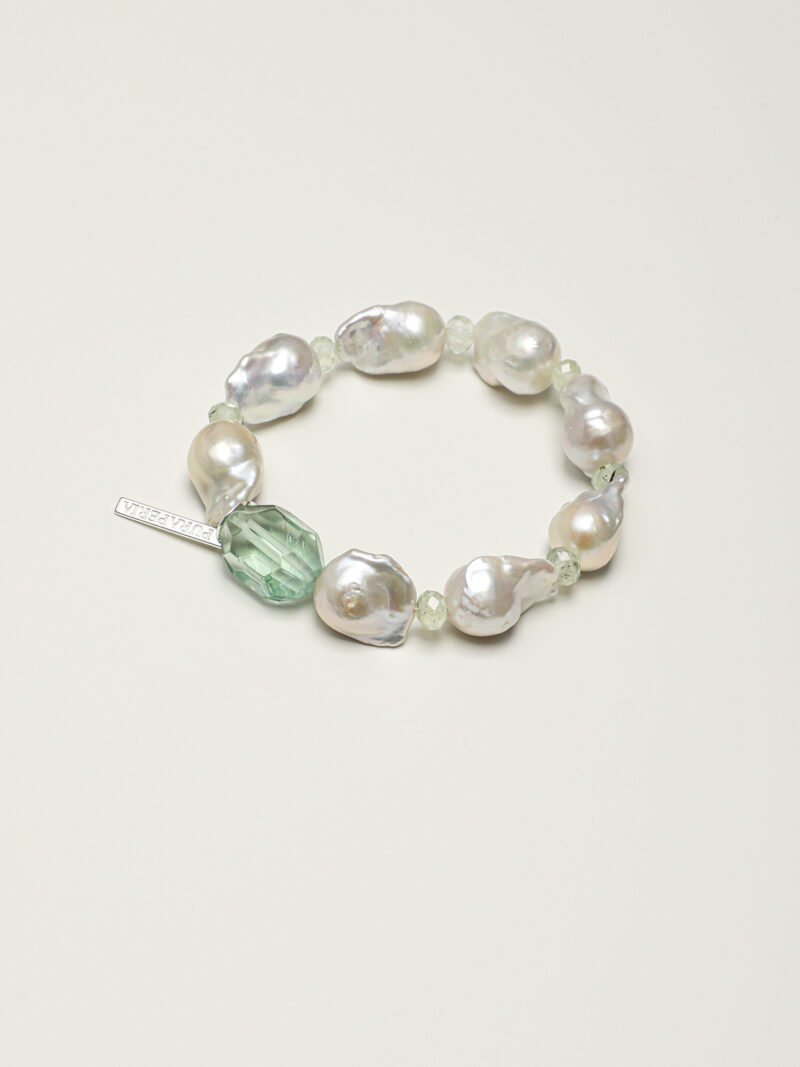 Original detail view of Fluorite, Prehnite & Cultured Pearl Bracelet