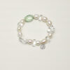 Original detail view of Clear Quartz, Fluorite & Cultured Pearl Bracelet