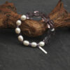Aura & Qi detail 1J7A1769 Original detail view of Amethyst & Cultured Pearl Bracelet
