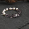 Aura & Qi detail 1J7A1786 Original detail view of Amethyst & Cultured Pearl Bracelet