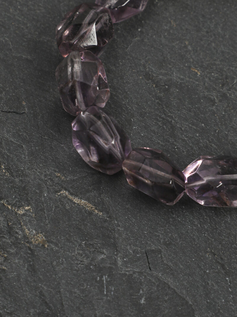 Aura & Qi detail 1J7A1788 Original detail view of Amethyst & Cultured Pearl Bracelet