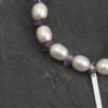 Aura & Qi detail 1J7A1790 Original detail view of Amethyst & Cultured Pearl Bracelet