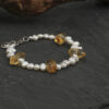 Original detail view of Yellow Quartz & Cultured Pearl Bracelet