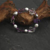 Original detail view of Clear Quartz, Amethyst & Cultured Pearl Bracelet