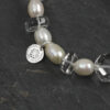 Original detail view of Clear Quartz, Fluorite & Cultured Pearl Bracelet