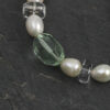 Original detail view of Clear Quartz, Fluorite & Cultured Pearl Bracelet