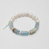 Aura & Qi detail 1J7A2055 Original detail view of Blue Stone & Cultured Pearl Bracelet