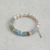 Aura & Qi detail 1J7A2078 Original detail view of Blue Stone & Cultured Pearl Bracelet