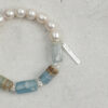 Aura & Qi detail 1J7A2085 Original detail view of Blue Stone & Cultured Pearl Bracelet