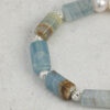 Aura & Qi detail 1J7A2095 Original detail view of Blue Stone & Cultured Pearl Bracelet
