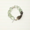 Original detail view of Smoky Quartz, Green Crystal & Cultured Pearl Bracelet